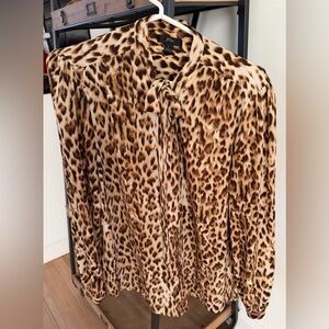 JCrew Blouse, bow and shoulder detail, size L